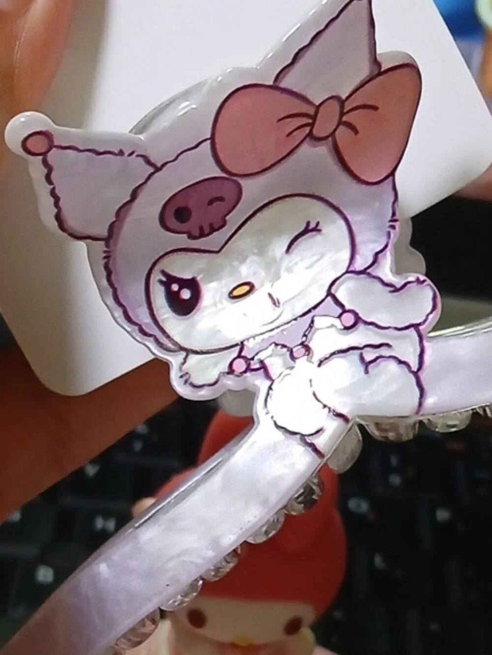 Big Sanrio-Inspired Pink Character Hair Clip for Kids